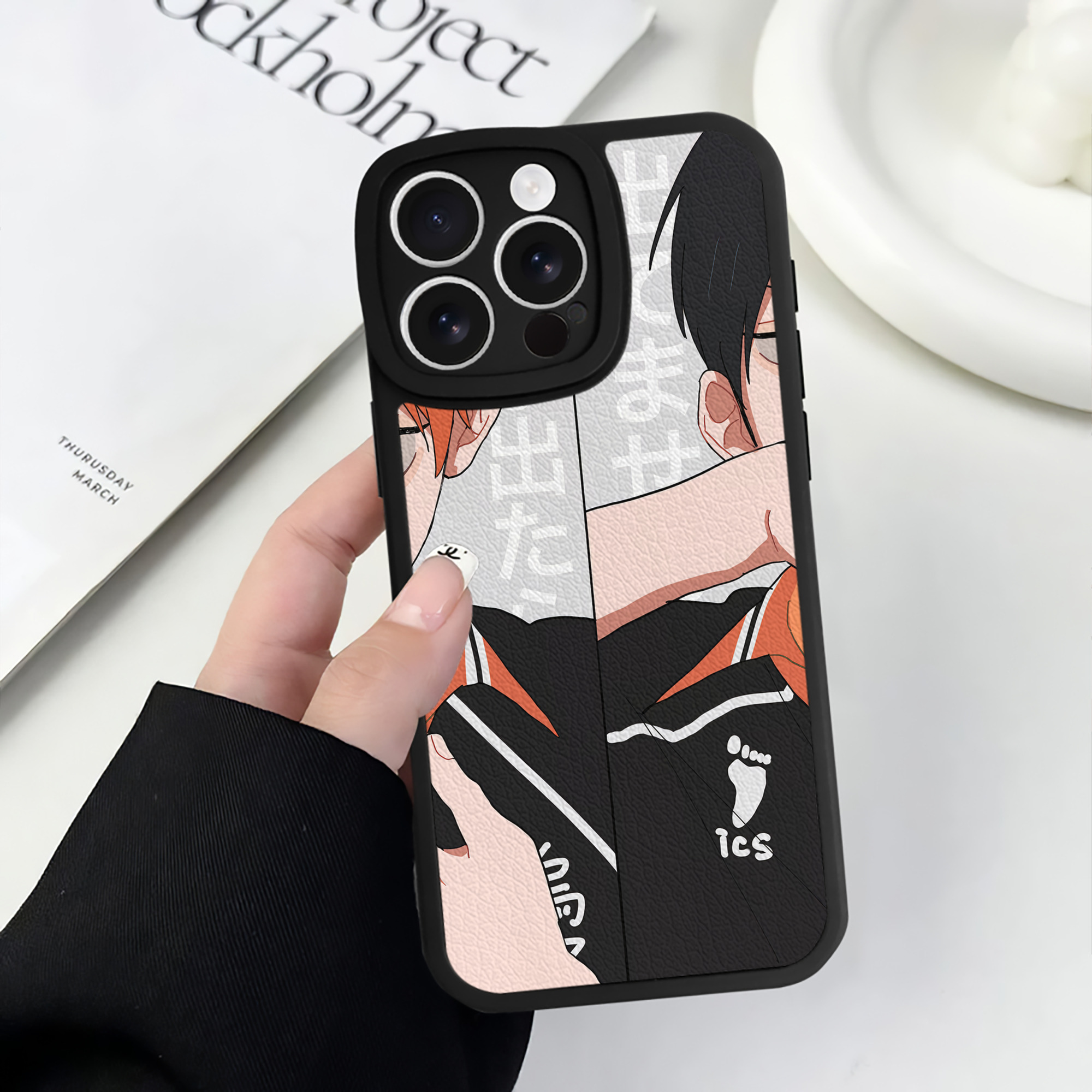（画像用） ハイキュー!! Haikyu!! 【iPhone 16シリーズ対応】シリコンスマホケース（レザー調） 材質：シリコン